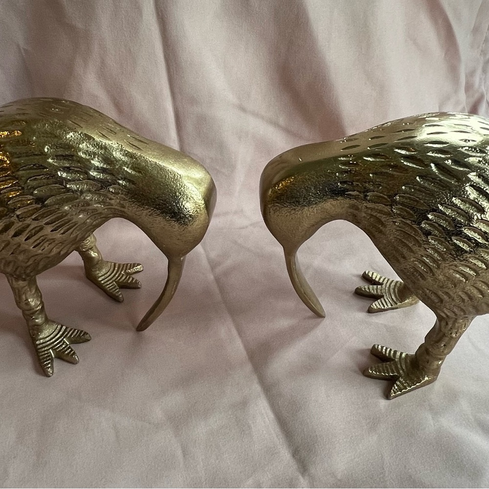 Gold Kiwi Bird Figurines